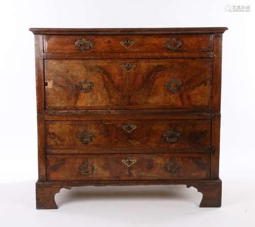 18th Century walnut chest of drawers the diamond inlaid rect...