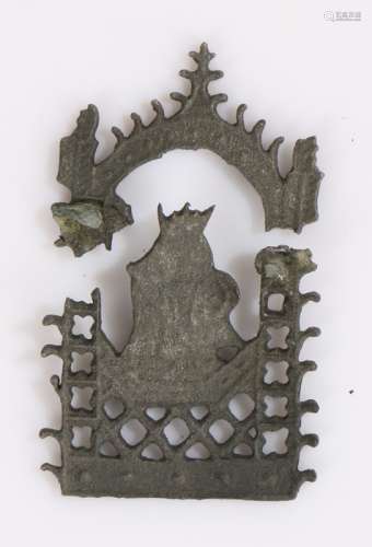 15th Century Medieval pilgrims badge, with a crowned figure ...