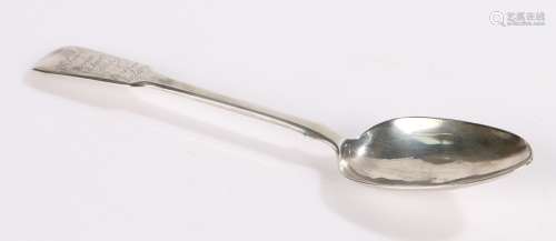 George III silver birth and death table spoon, London 1812, ...