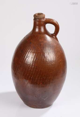 18th Century stoneware jug, of large proportions, the brown ...