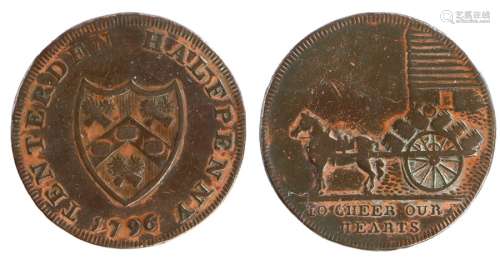 British Token, copper Halfpenny, 1796, Kent, TENTERDEN HALFP...