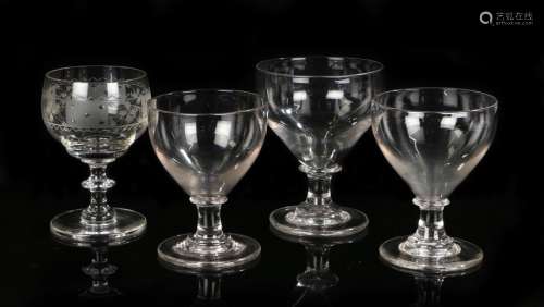 Collection of 19th Century glass rummer's, the first rummer ...
