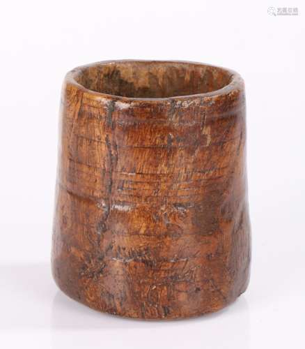 19th Century dug out treen container, the dug out pot with s...