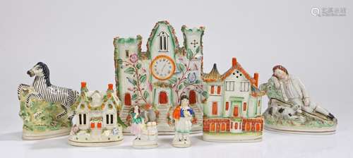 Collection of 19th Century Staffordshire pottery, to include...