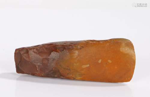 Neolithic part polished axe head, length 13cm