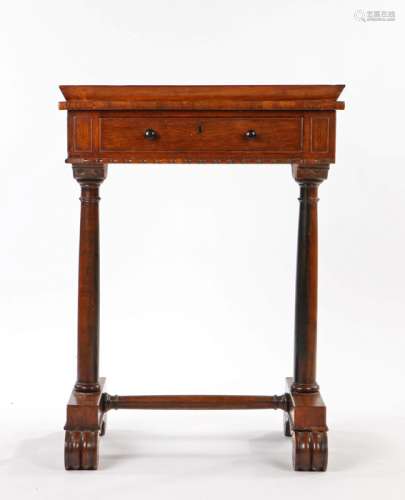 William IV rosewood side table, the gallery top above a frie...