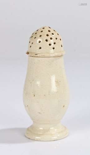 19th Century creamware castor, with a pierced dome top above...