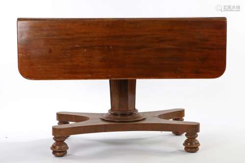 Victorian mahogany drop flap table, the rectangular top with...