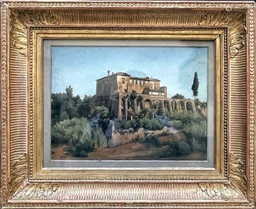 吉勒-弗朗索瓦-约瑟夫-克洛松（1796-1852）（归属）罗马附近的别墅。画...