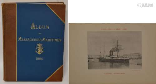 ALBUM des messageries maritimes, 1896.对开页，配有摄影版画和石...
