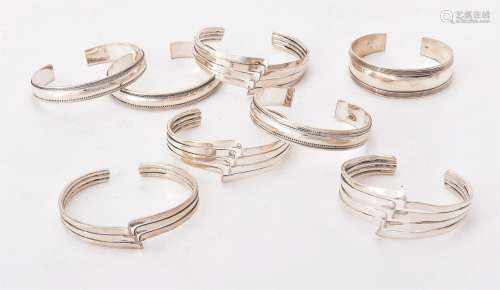 A collection of silver bangles