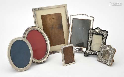 Seven silver mounted photo frames