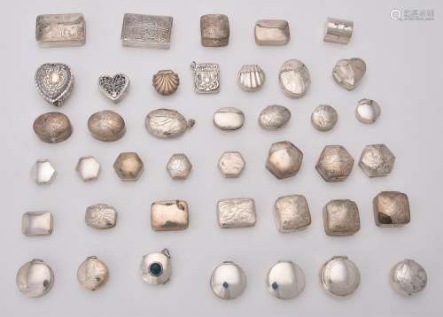 A collection of small silver boxes