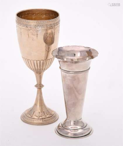 A Victorian silver pedestal cup by George Unite & Sons