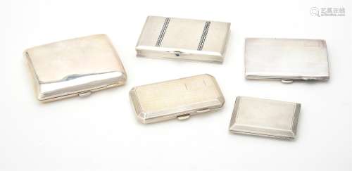 A silver rectangular cigarette case by Kimberley & Hewitt Lt...