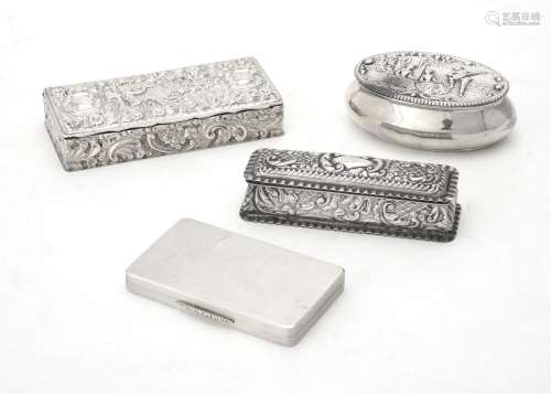 An Edwardian silver rectangular box by George Nathan & Ridle...
