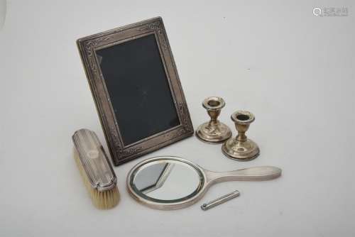 A collection of silver mounted items
