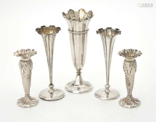 A silver spill vase by Henry Matthews