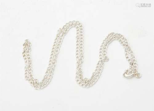 A collection of approximately 100 silver coloured curb link ...