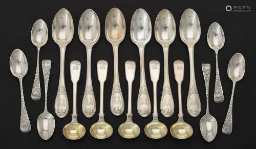 A set of six Victorian silver tea spoons by George Adams