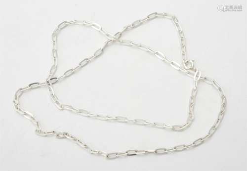 A collection of silver coloured belcher link necklaces