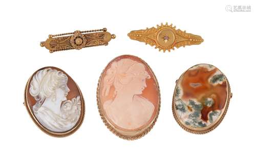 A small collection of brooches