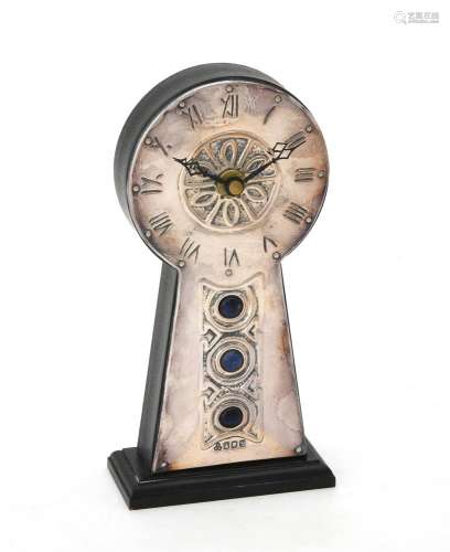 A Britannia standard silver mounted clock by Paul Vernon Fit...