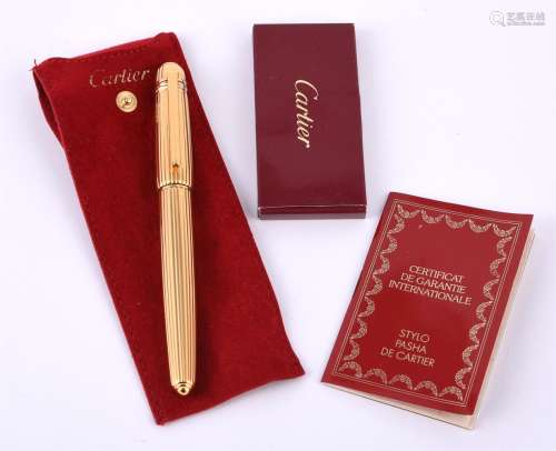 Cartier, Pasha de Cartier, a gold plated fountain pen