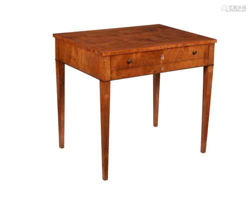 Y A Continental elm and ebony inlaid side table
