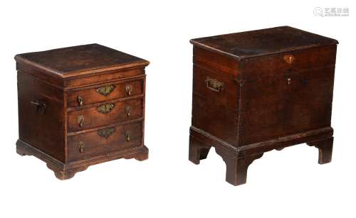 An oak chest or small coffer