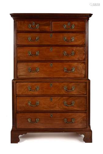 A George III mahogany chest on chest