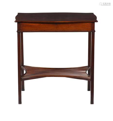 An unusual George III mahogany enclosed bijouterie table