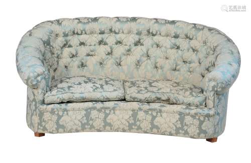 A damask button upholstered sofa