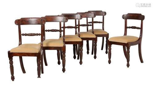 A set of six William IV dining chairs