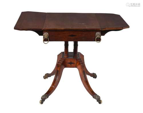 A Regency mahogany and gilt metal mounted Pembroke table