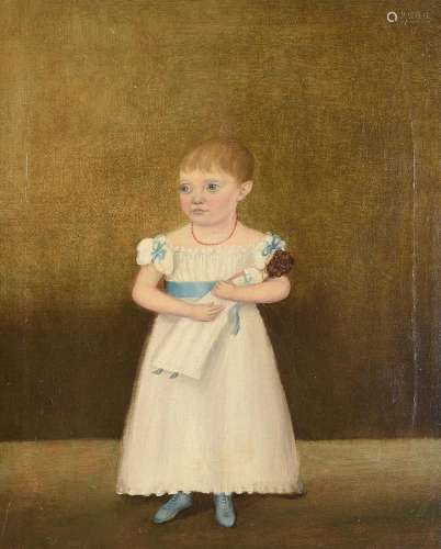 English Provincial School (19th century), Portrait of a girl...