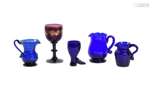A selection of English coloured glass