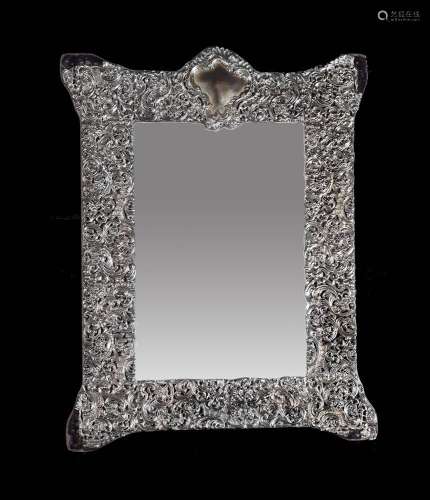 A late Victorian silver mounted dressing mirror William Comy...