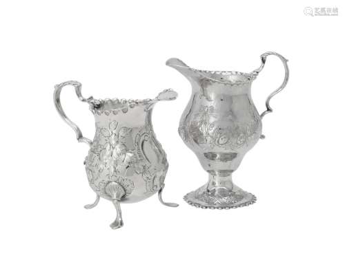 A George III silver baluster cream jug