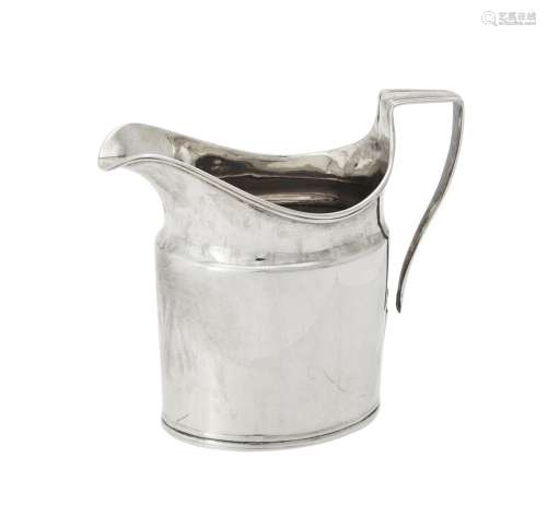 A George III silver oval straight sided cream jug