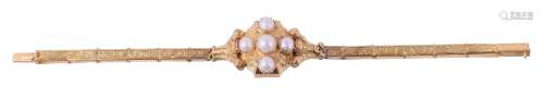A mid Victorian and later half cultured pearl bracelet