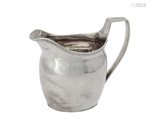 A George III silver oval cream jug by Robert, David and Samu...