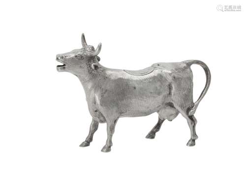 A Dutch silver cow creamer