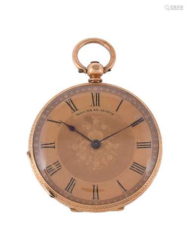 Mourray, Geneve, Gold coloured open face pocket watch