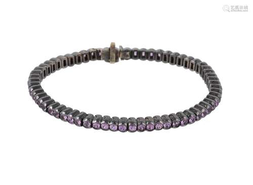 A pink sapphire line bracelet