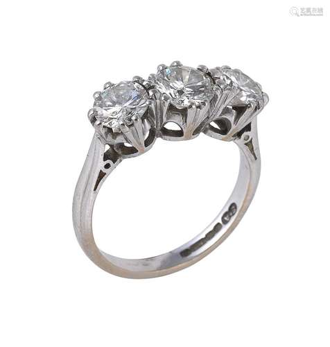 A three stone diamond ring