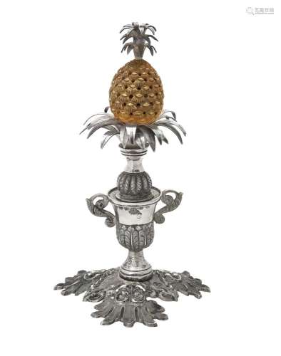 A continental parcel gilt pineapple toothpick holder