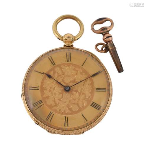 Unsigned,Gold coloured open face pocket watch