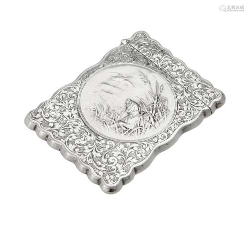 An Edwardian silver shaped rectangular card case by William ...