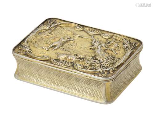 [Sporting interest] A George III silver gilt snuff box by Jo...
